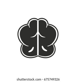 Brain vector icon. Black illustration isolated on white background for graphic and web design.