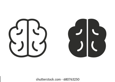 Brain vector icon. Black illustration isolated on white background for graphic and web design.