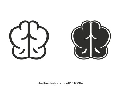 Brain vector icon. Black illustration isolated on white background for graphic and web design.