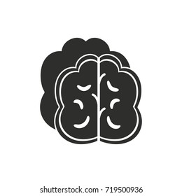 Brain vector icon. Black illustration isolated on white background for graphic and web design.