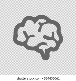 Brain vector icon eps 10 on transparent background.