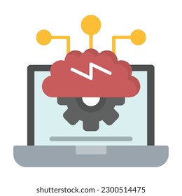 Brain Vector Icon Flat Style