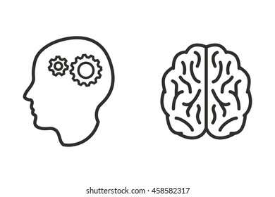 Brain vector icon. Illustration isolated on white background for graphic and web design.
