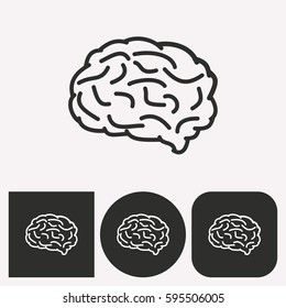 Brain vector icon. Illustration isolated for graphic and web design.