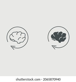 Brain vector icon illustration sign