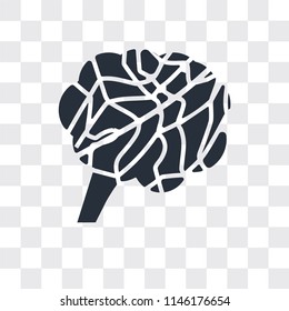 Brain vector icon isolated on transparent background, Brain logo concept