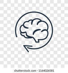 Brain vector icon isolated on transparent background, Brain logo concept