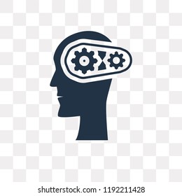 Brain vector icon isolated on transparent background, Brain transparency concept can be used web and mobile