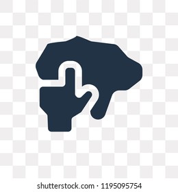 Brain vector icon isolated on transparent background, Brain transparency concept can be used web and mobile