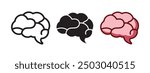 brain vector icon logo design outline black flat design