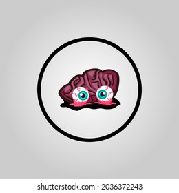 brain vector icon logo Halloween. Halloween icon set,symbol and vector,Can be used for web, print and mobile