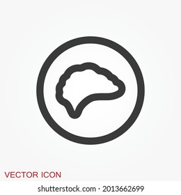 Brain vector icon. Simple illustration isolated on background