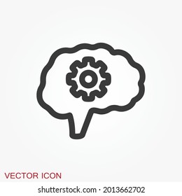 Brain vector icon. Simple illustration isolated on background