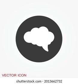 Brain vector icon. Simple illustration isolated on background