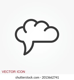 Brain vector icon. Simple illustration isolated on background