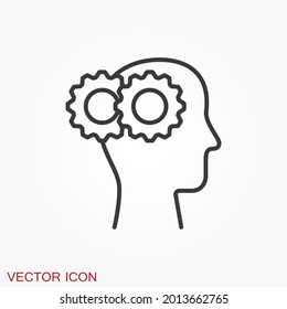 Brain vector icon. Simple illustration isolated on background