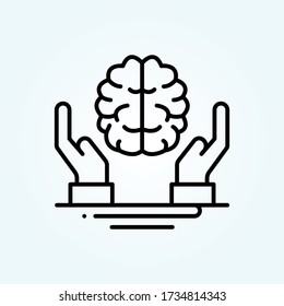 ilustración de estilo de icono del vector cerebral. Símbolo de inicio y nuevo negocio EPS 10