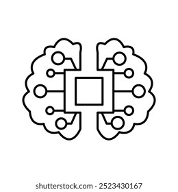 ícone de vetor cerebral para ilustração de vetor web cor editável