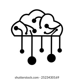 brain vector icon for web vector illustration color editable