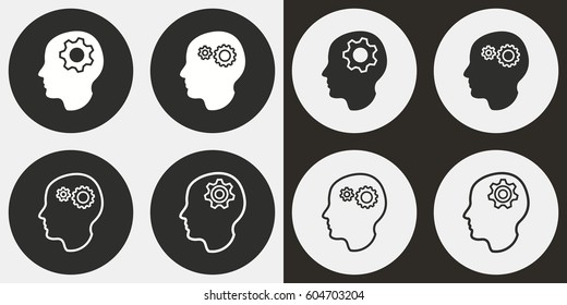 Brain vector icons set. Illustration isolated for graphic and web design.