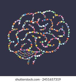 Brain vector illustration. Human brain icon. Mind symbol