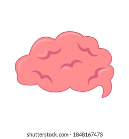 Ilustración del vector cerebral aislada sobre fondo blanco en un estilo plano simple. Elemento de imagen prediseñada. 