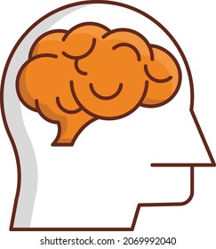 brain Vector illustration on a transparent background. Premium quality symbols. Vector Line Flat color  icon for concept and graphic design.