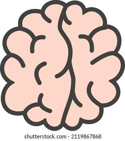 brain Vector illustration on a transparent background.Premium quality symmbols.Vector line flat icon for concept and graphic design.
