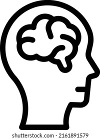 ilustración del vector cerebral en un fondo transparente. Símbolos de calidad superior. Iconos vectoriales de línea delgada para el diseño de conceptos y gráficos.