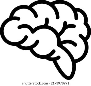 brain Vector illustration on a transparent background.Premium quality symbols.Thin line vector      icon for concept and graphic design.
