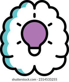 brain Vector illustration on a transparent background. Premium quality symmbols. Line Color vector icons for concept and graphic design.