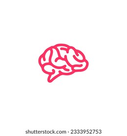 ilustración de vector de cerebro concepto de color rosa
