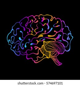 
brain. Vector Illustration for scientific articles, decorative symbol or element for design.