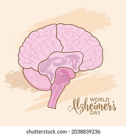 Brain Vector illustration of World Alzheimer's Day