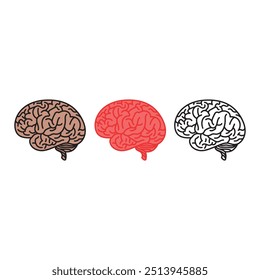 Brain Vector Image, Brain Symbol Vector, Intellectual Brain Vector Image. 