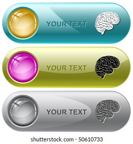 Brain. Vector internet buttons.