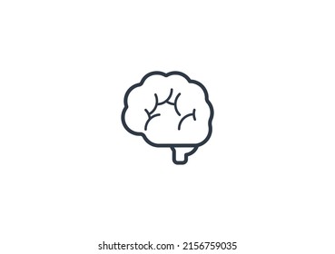 Brain Vector Isolated Emoticon. Brain Icon