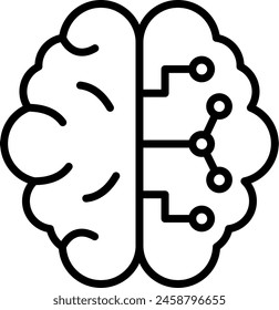 Brain Vector Line Icon Design