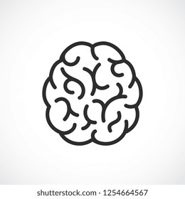 Brain vector line icon illustration isolated on white background