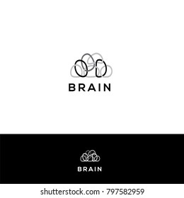 Brain vector logo. Cognitive sign, Mind emblem