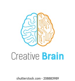 Brain vector logo design template