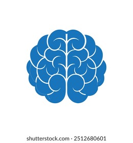 Logotipo del Vector cerebral, icono cerebral con el fondo blanco