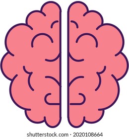 Brain vector. Psychology icon. Human neuro and mind anatomy creative diagram. Isolated science, genius, neurology, graphic or medicine symbol on white background