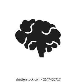 brain vector silhouette for website symbol icon