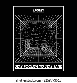 Brain vector streetwear fashion design