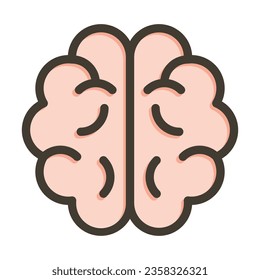 Brain Vector Thick Line Filled Colors Icon For Personal And Commercial Use.
