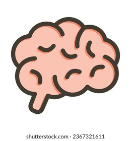 Brain Vector Thick Line Filled Colors Icon For Personal And Commercial Use.
