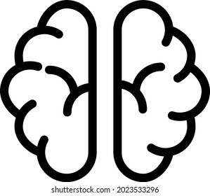 brain vector thin line icon