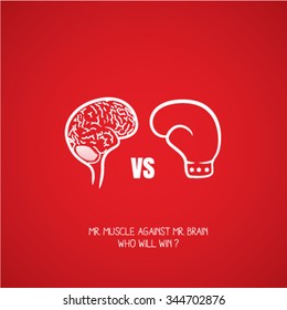 brain versus boxing illustrator education and thinking creative vector