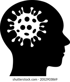 Icono de virus cerebrales con estilo plano. Imagen aislada del icono del virus del cerebro vectorial, estilo simple.